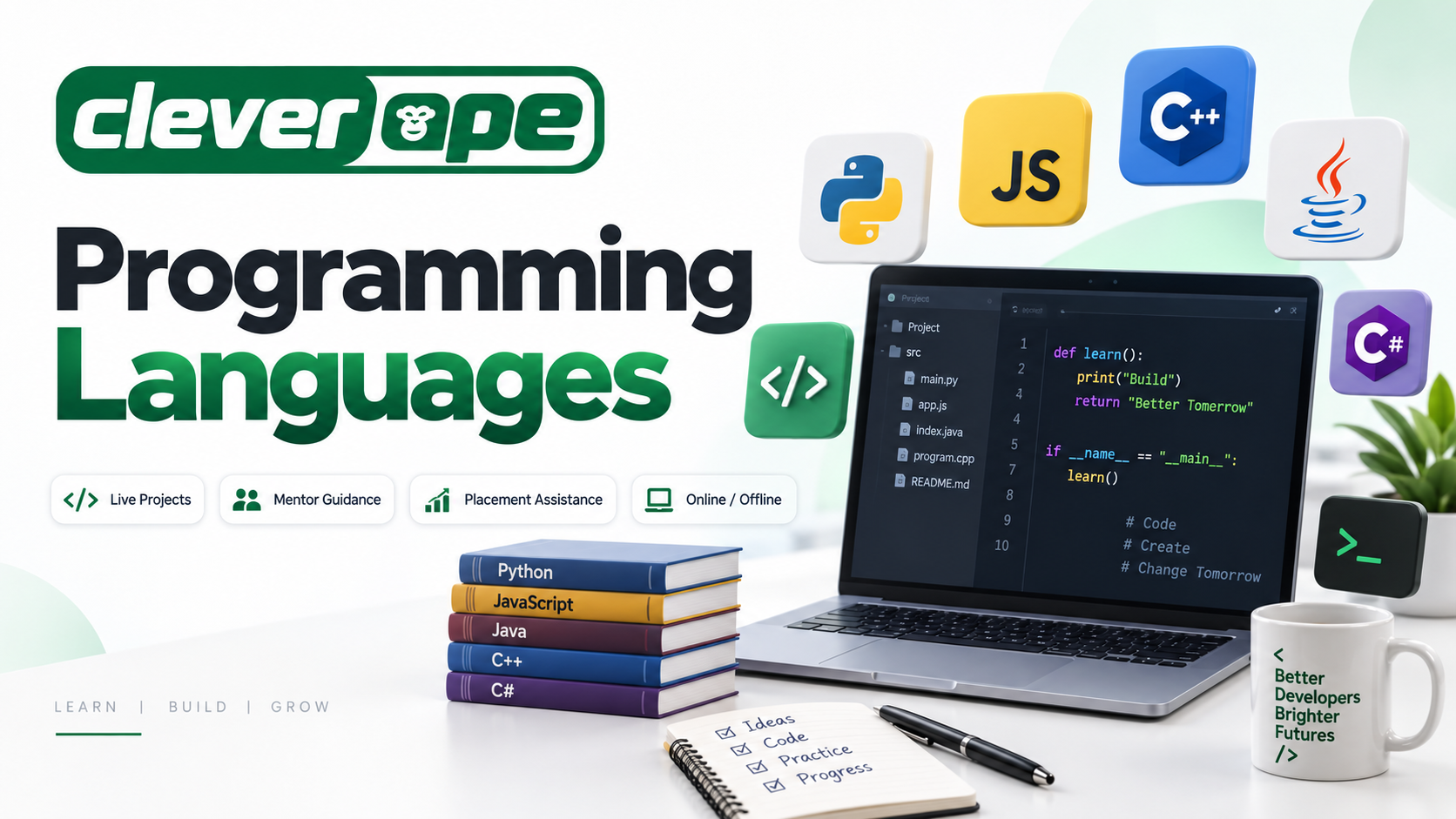 Programming and technology courses at Clever Ape Academy
