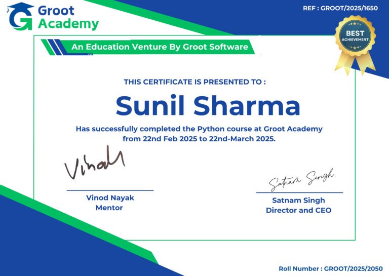 Sunil Sharma - Python Certification 2025 | Data Analytics Expert | Verified Credentials